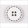 White and Black Plastic Button - 40L/25.5mm