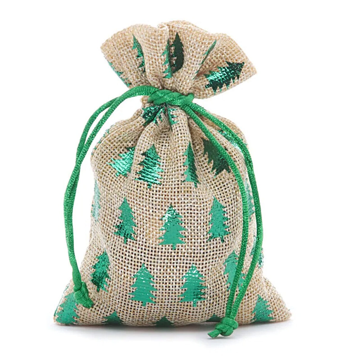 Holiday Metallic Tree Bag 8” x 10” Fabric for Gifts
