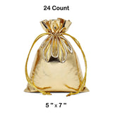 Metallic Lame Bags 5 '' x 7 '' Gold Color 12 EACH / PACKAGE