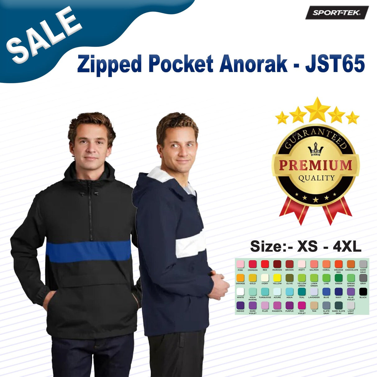 Sport-Tek® Zipped Pocket Anorak