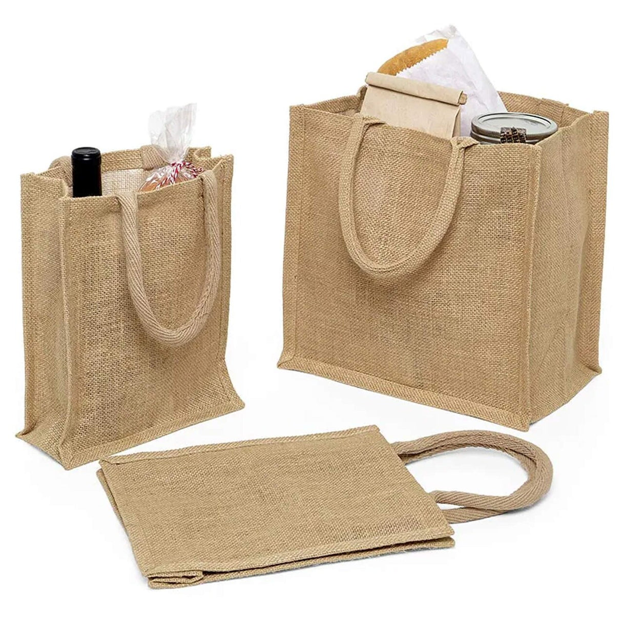 Jute Shopping Bags 9 '' X 4 '' X 11 '' Small