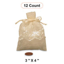 Bolsa pequeña de organza con falda bordada 3'' x 4'' para recuerdos