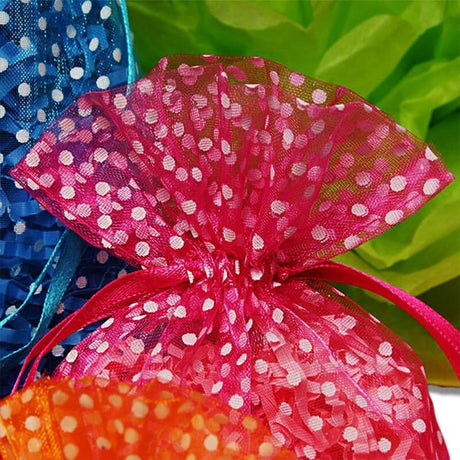 Polka Dot Organza Bag 6" x 9" Large and Versatile