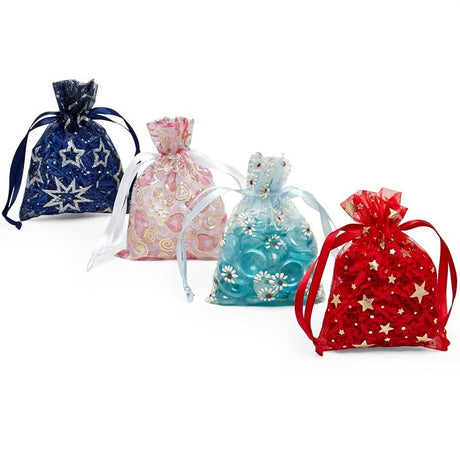 Printed Flat Organza Bag 3.5" x 5" Elegant and Stylish