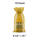Metallic Fabric Wine Bags 6 1/2 '' x 15 '' Metallic Gold Color 10 EACH / PACKAGE