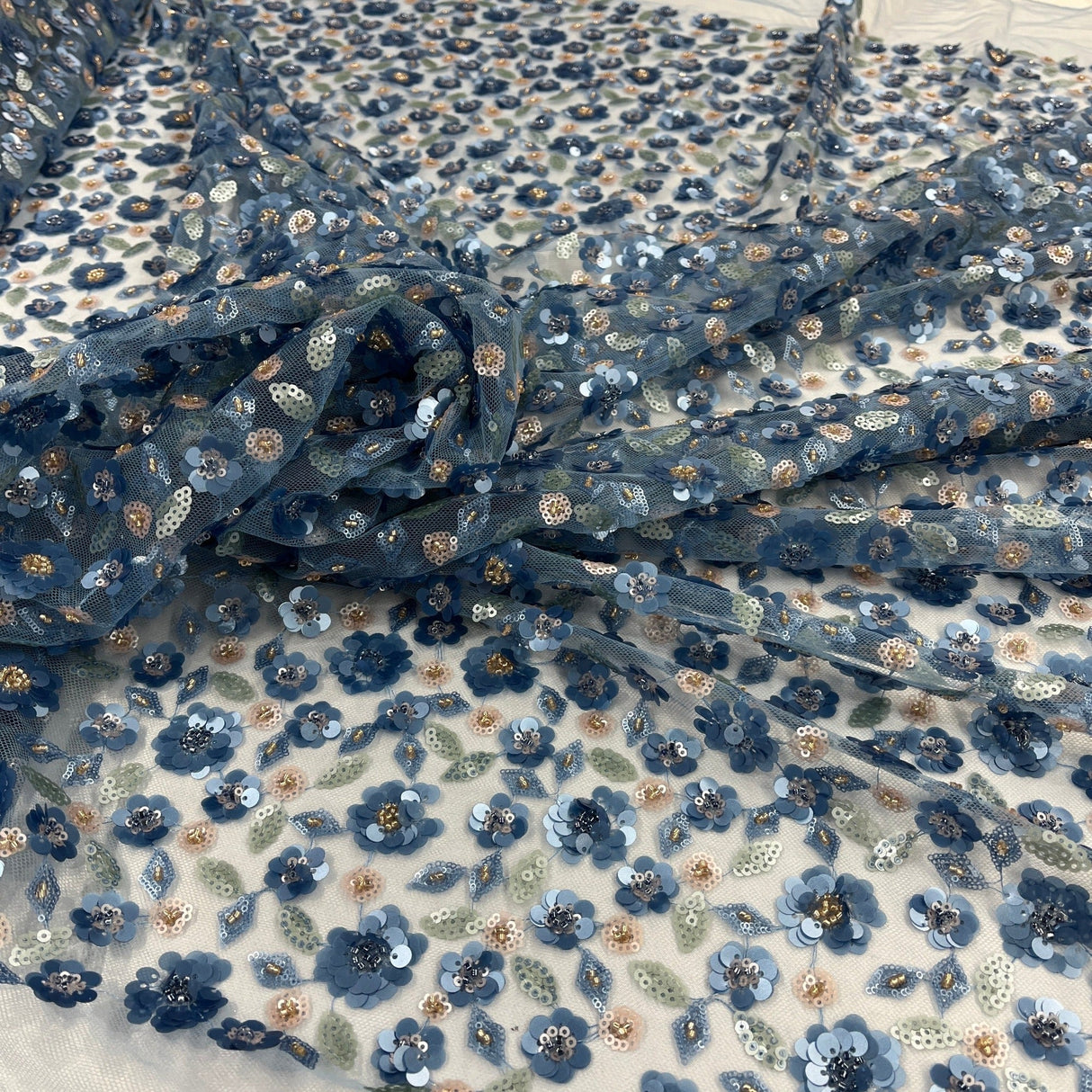Beaded Sequined Lace Fabric 54" Wide