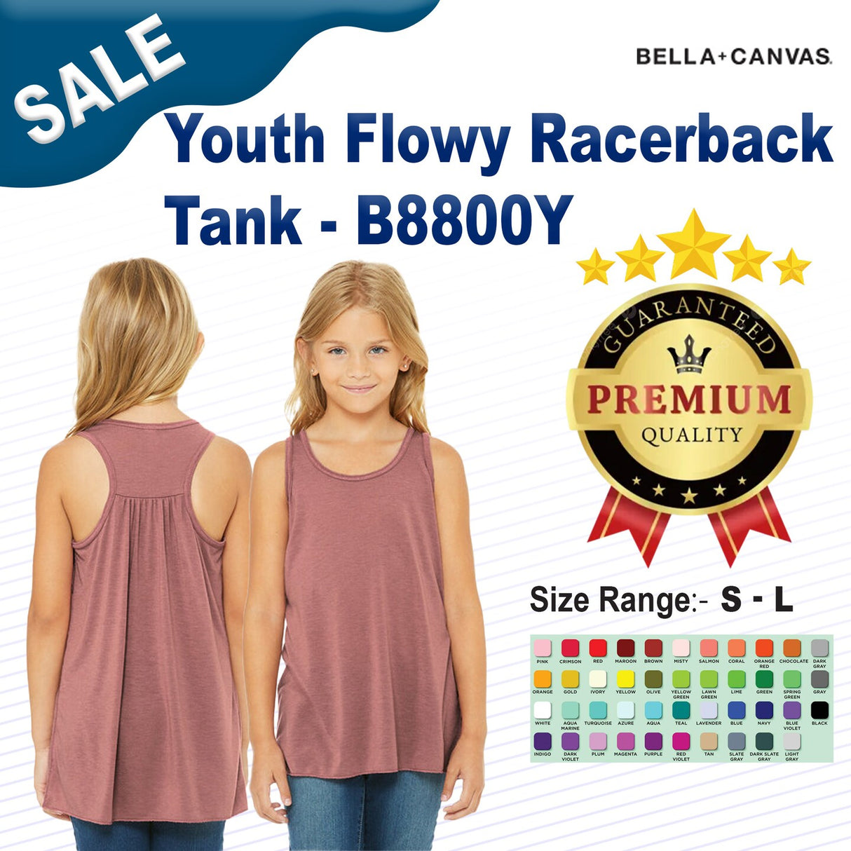 Bella + Canvas® Youth Flowy Racerback Tank - 8800Y