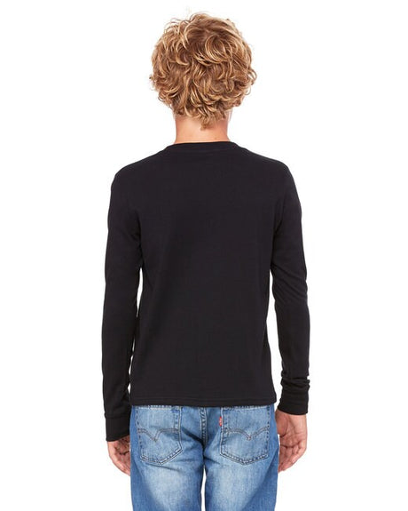 BELLA + CANVAS Youth Jersey Long-Sleeve T-Shirt in White