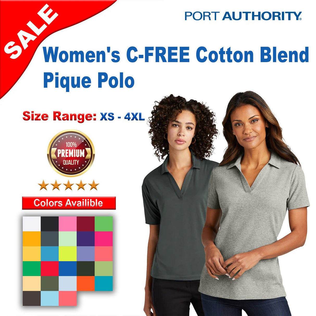 Port Authority® Women's C-FREE Cotton Blend Pique Polo