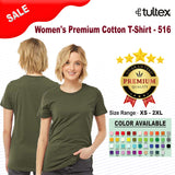 Tultex® Women's Premium Cotton Crew Neck Short Sleeve T-Shirt