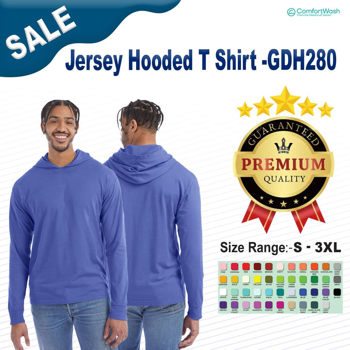 ComfortWash by Hanes® Jersey Hooded T-Shirt