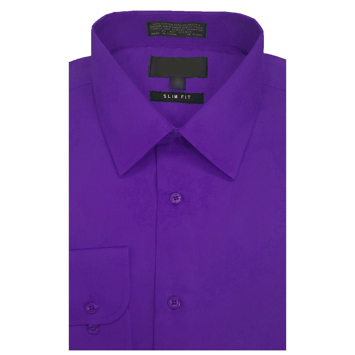 Purple Slim Fit Long Sleeve Polo Shirt