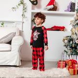 Christmas Outfits Home Wear Star Plaid Print Tops Pants Jumpsuit