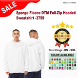 Bella + Canvas® Sponge Fleece DTM Full-Zip Hooded Sweatshirt