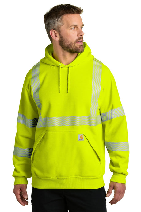 Carhartt® ANSI 107 Class 3 Hooded Sweatshirt High Visibility Water Resistant Work Hoodie