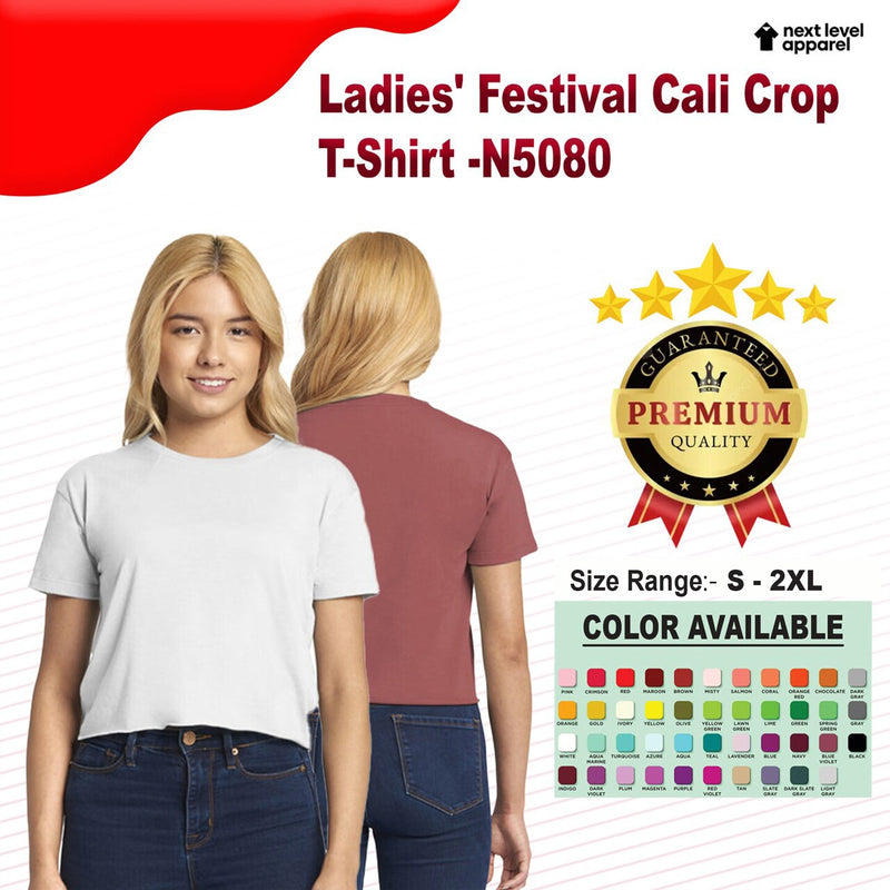 Next Level® Ladies Festival Short Sleeve Crewneck Cali Crop T Shirt