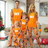 Orange Christmas Sleepwear Split Pajamas Outfits Set