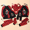 Christmas Outfits Pajamas Sets Letter Plaid Print Tops Pants Jumpsuit