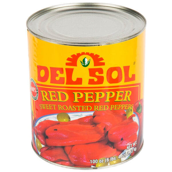 Del Sol Sweet Roasted Red Peppers #10 Can - 6/Case