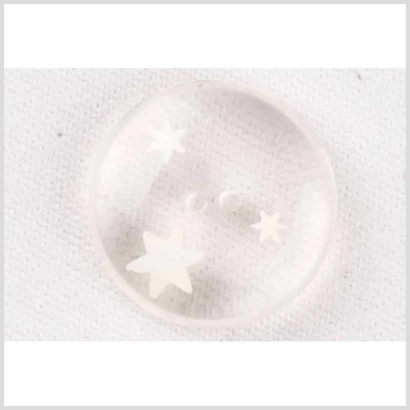 Clear Ivory Plastic Button - 24L/15mm