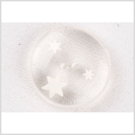 Clear Ivory Plastic Button - 24L/15mm