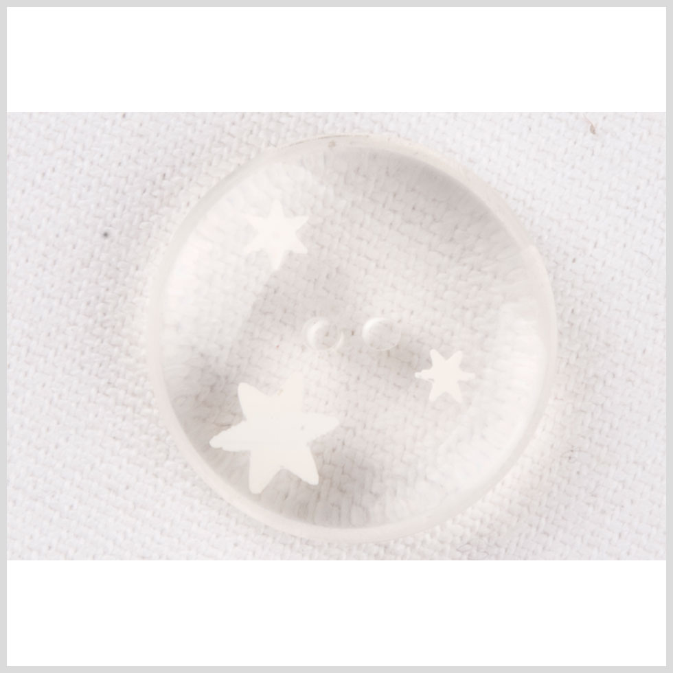 Clear Ivory Plastic Button - 36L/23mm