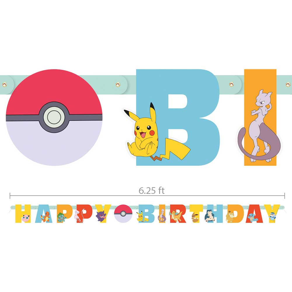 Pokemon Happy Birthday Banner