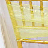 10 Pieces Baby Maize Organza Chair Sashes 8"x108" Sheer Elegant Chair Decor for Weddings & Events