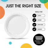 50 Count White Paper Plates 9 Inch Durable Disposable Dinner Plates for Events and Parties