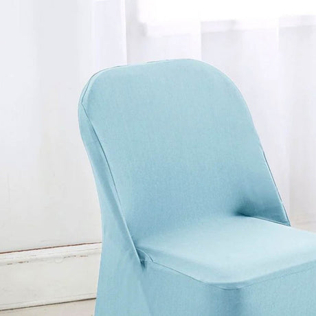 1 funda de silla de spandex azul bebé elástico para asiento plegable suave