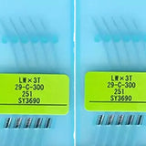 10 Pieces LWX3T 29-C-300 251 SY3690 Industrial Blindstitch Machine Needles