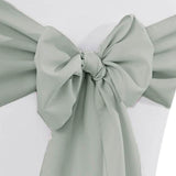 10 Pieces Silver Polyester Chair Sashes 8"x108" Elegant Wrinkle Resistant Finish
