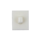 White Molded Rectangular Plastic Shank Back Button - 40L/25.5mm