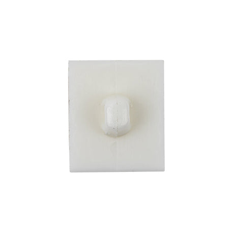 White Molded Rectangular Plastic Shank Back Button - 40L/25.5mm