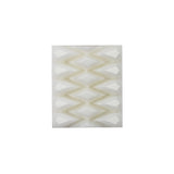 White Molded Rectangular Plastic Shank Back Button - 40L/25.5mm
