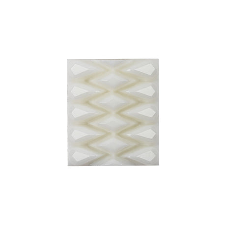 White Molded Rectangular Plastic Shank Back Button - 40L/25.5mm
