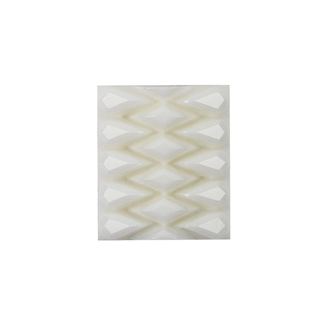 White Molded Rectangular Plastic Shank Back Button - 40L/25.5mm