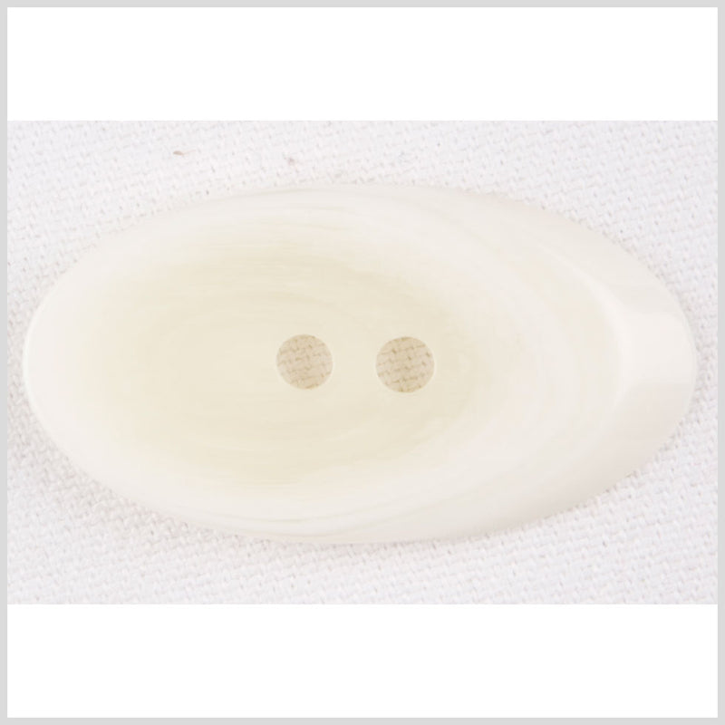 Ivory and White Faux Wood Grain 2-Hole Plastic Button - 66L/42mm