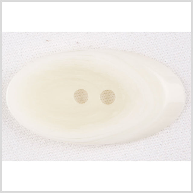 Ivory and White Faux Wood Grain 2-Hole Plastic Button - 66L/42mm