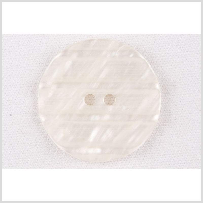 Plastic 2-Hole Button - 28L/18mm - Ivory Shimmer and Translucent Stripes
