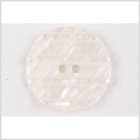 Plastic 2-Hole Button - 28L/18mm - Ivory Shimmer and Translucent Stripes