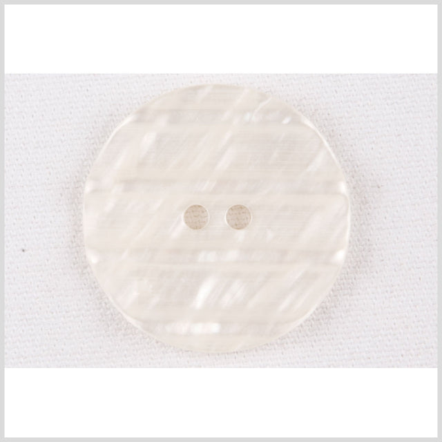 Plastic 2-Hole Button - 28L/18mm - Ivory Shimmer and Translucent Stripes
