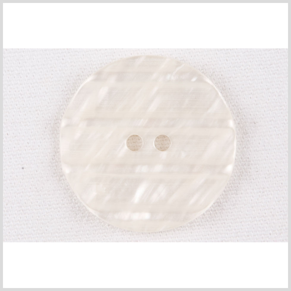 Plastic 2-Hole Button - 42L/27mm - Ivory Shimmer and Translucent Stripes