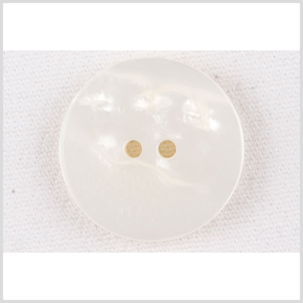 Plastic 2-Hole Button - 24L/15mm - Ivory Shimmer Flat