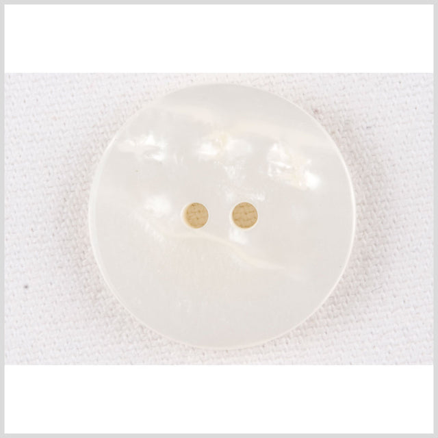 Plastic 2-Hole Button - 28L/18mm - Ivory Shimmer Flat
