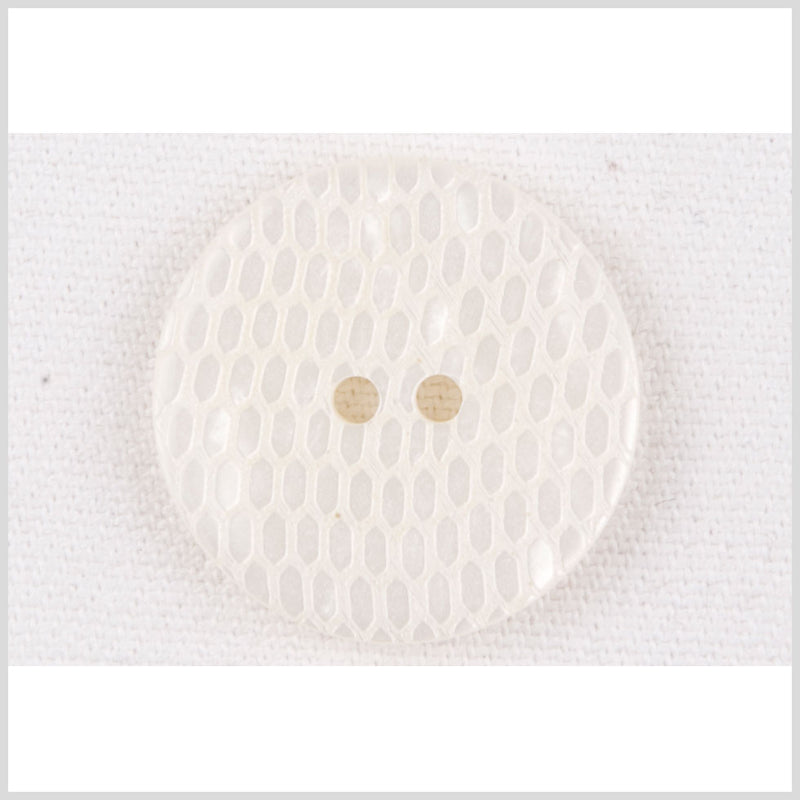 Plastic 2-Hole Button - 40L/25.5mm - Ivory Reptile Scales Embossed