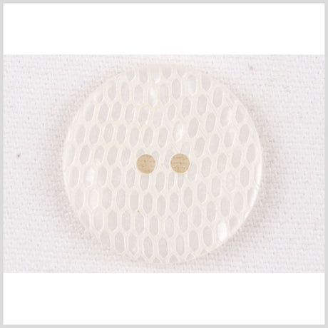 Plastic 2-Hole Button - 40L/25.5mm - Ivory Reptile Scales Embossed