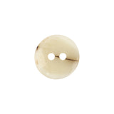 Ivory Waterfall-Edge Plastic 2-Hole Button with Organic Brown Stripe - 24L/15mm