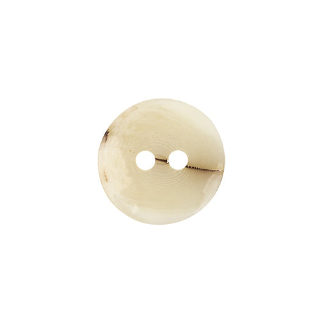 Ivory Waterfall-Edge Plastic 2-Hole Button with Organic Brown Stripe - 24L/15mm
