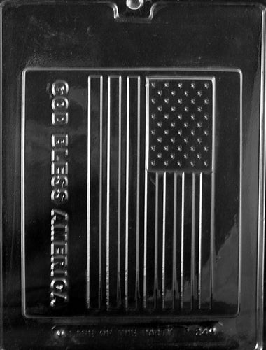 God Bless America Large Flag Chocolate Mold - LPP024